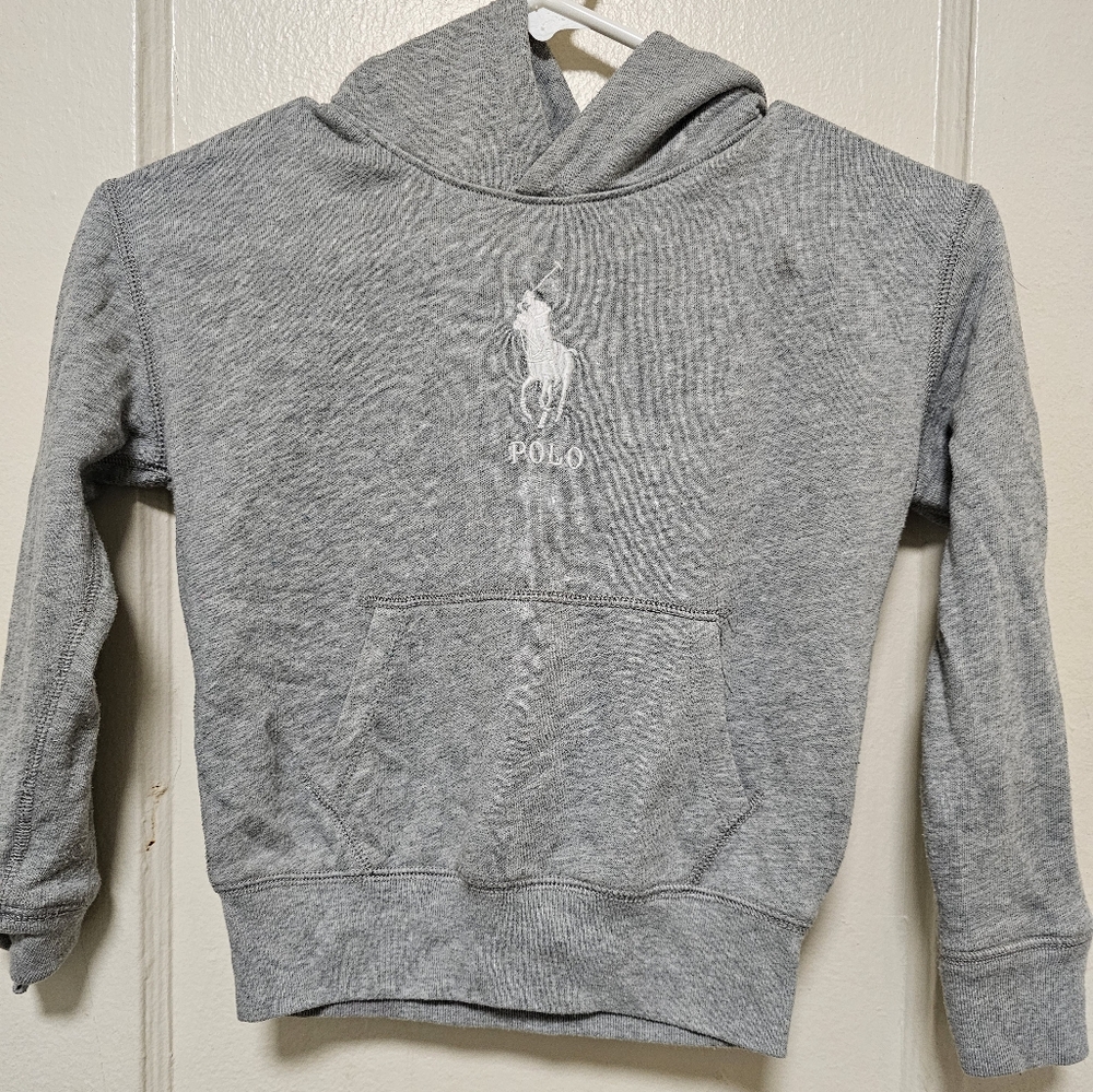 034 Polo Ralph Lauren Heather grey hoodie sz 7